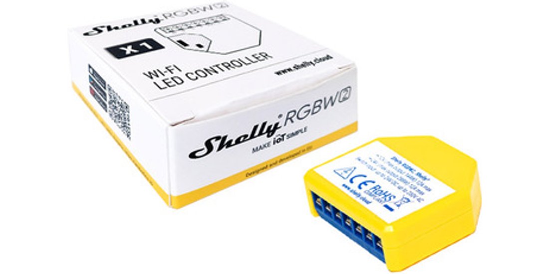 Shelly RGBW2 Wireless Blu Giallo