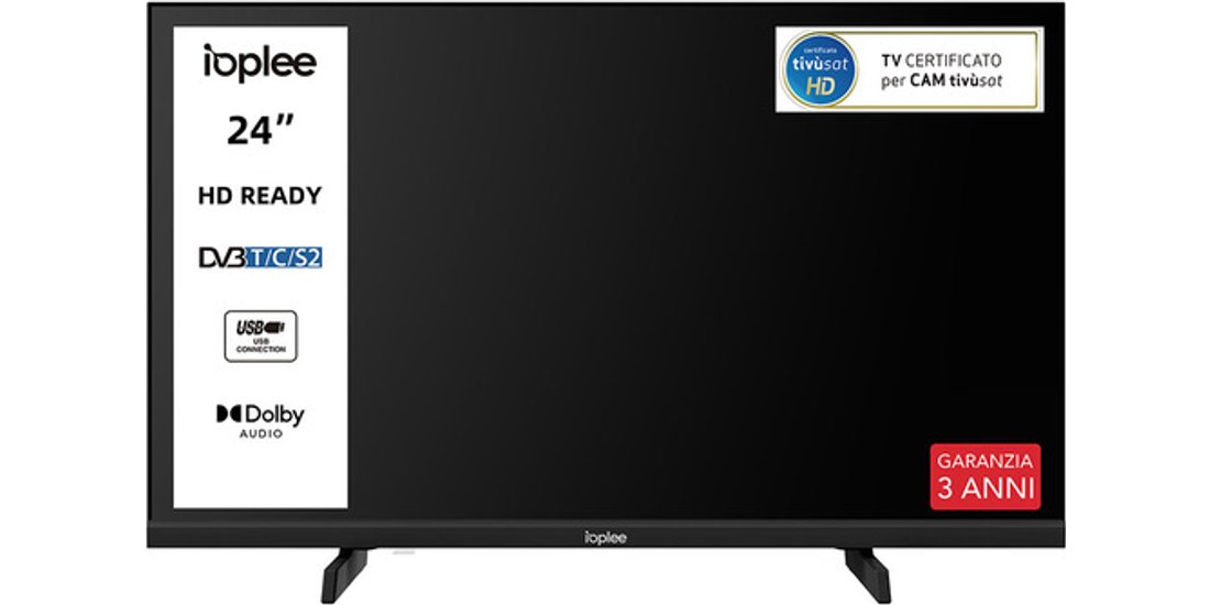 IOPLEE IOP24V2M10 TV 24” HD Triplo tuner DVBT2…