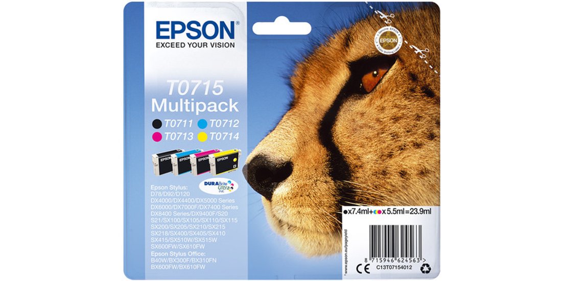 Epson Multipack 4-colours T0715 DURABrite Ultra…