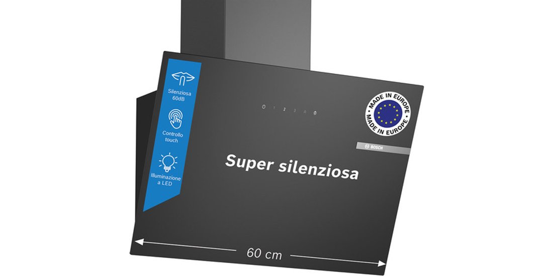 Bosch Serie 2 DWK65DK60 Cappa a muro inclinata…