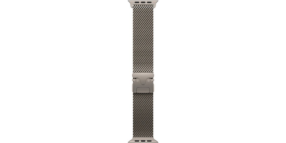 Apple Loop in maglia milanese in titanio naturale…