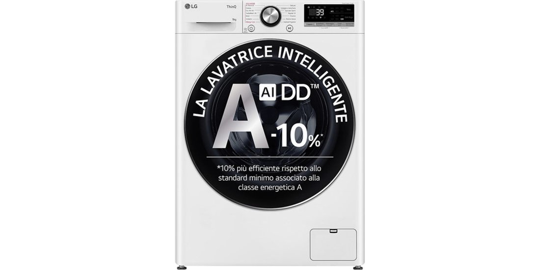 LG F2R7S09TSWC Lavatrice 9kg AI DD Classe A-10…