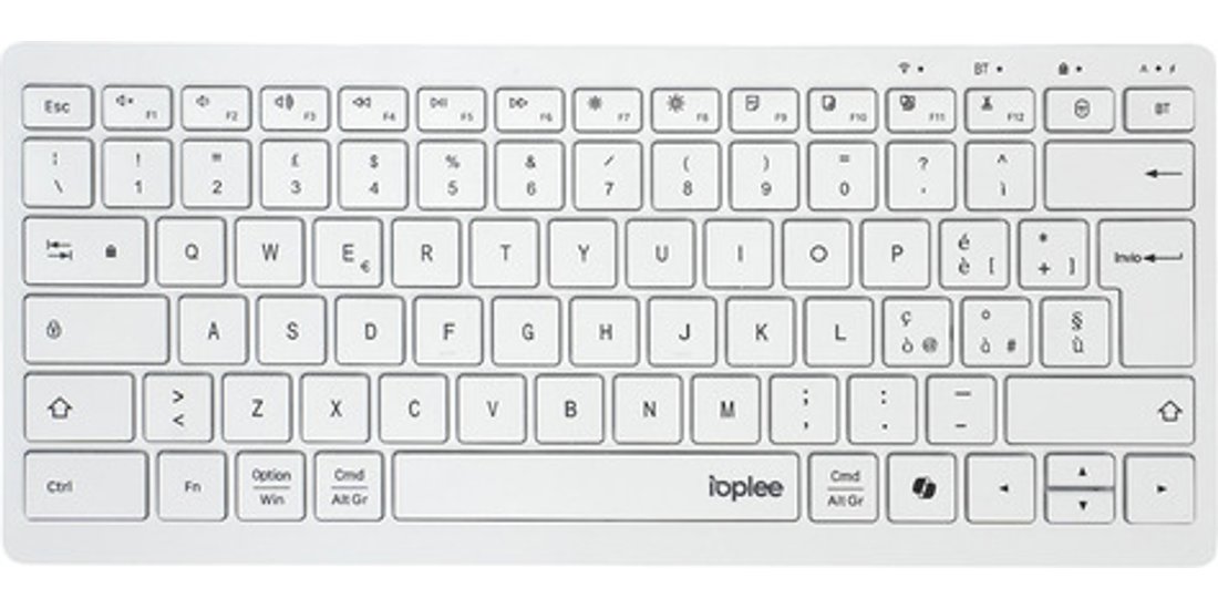 IOPLEE Tastiera wireless ricaricabile bianca