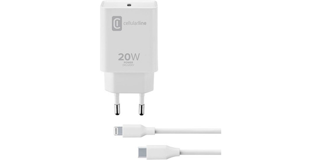 Cellularline USB-C Charger Kit 20W – USB-C to…
