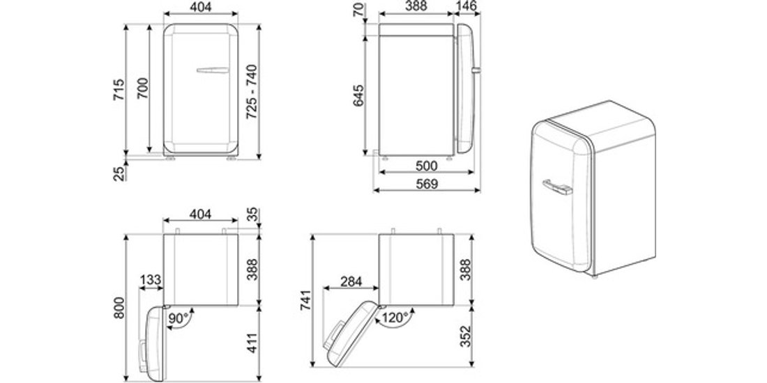 Smeg 50’s Style FAB5LCR5 Panna
