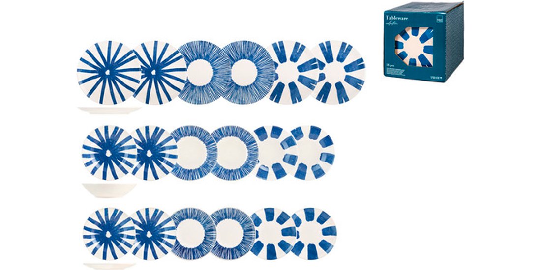 Pengo H&H Servizio tavola 18 pezzi Ithaky Blue…