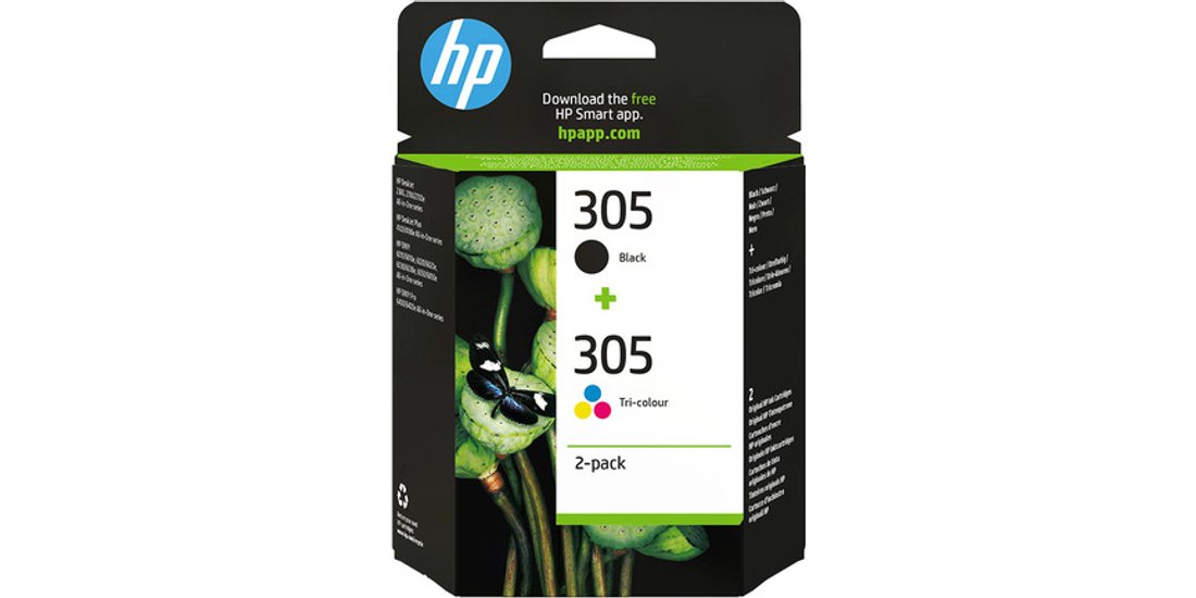 HP 305 2-Pack Tri-color/Black Original Ink Cartridge…