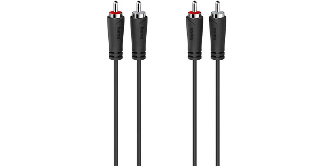 Hama Cavo 2 RCA M/2 RCA M 3 metri nero