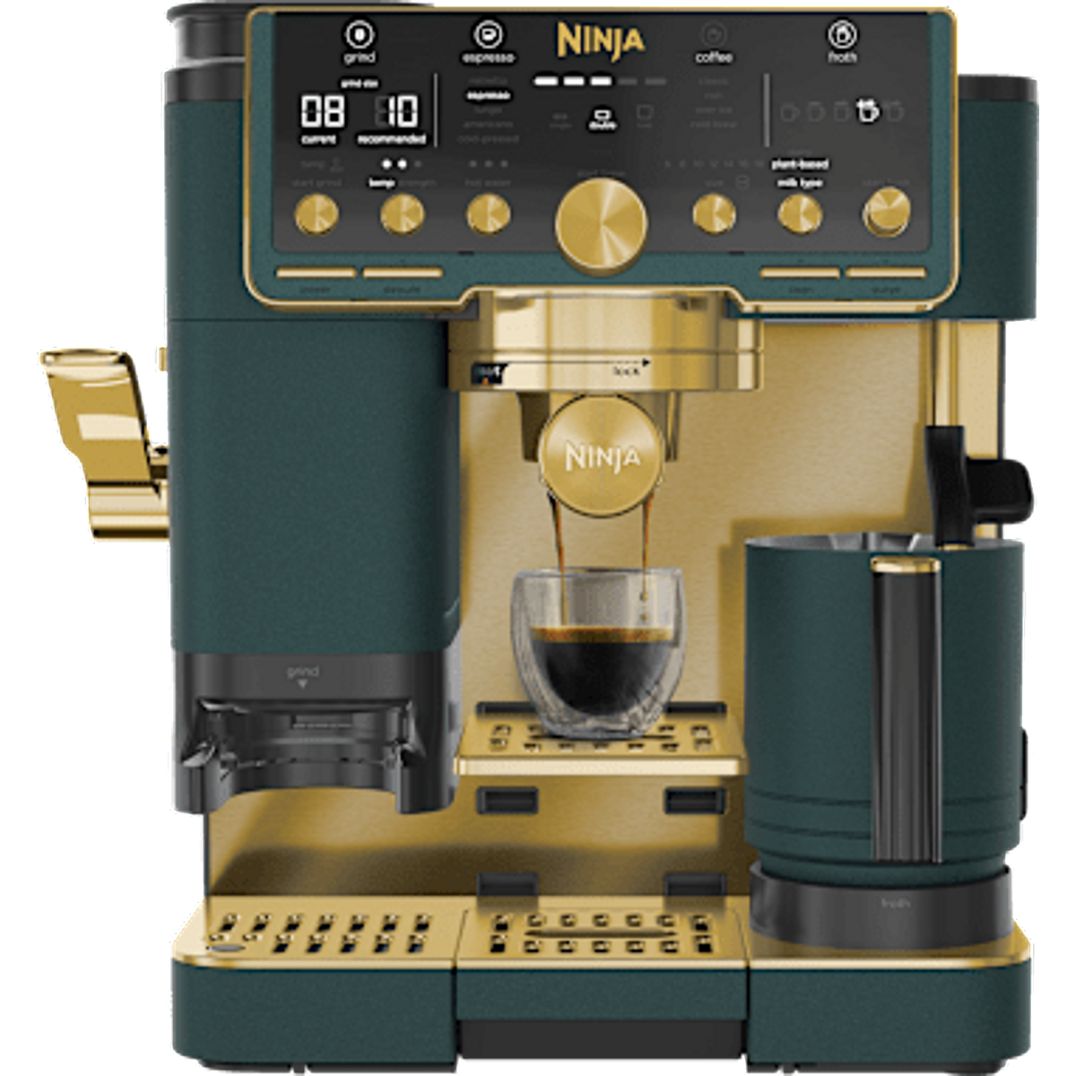 Ninja Luxe Café Pro espressomaskin i Grön/Guld | ES701EUGNGD | av SharkNinja