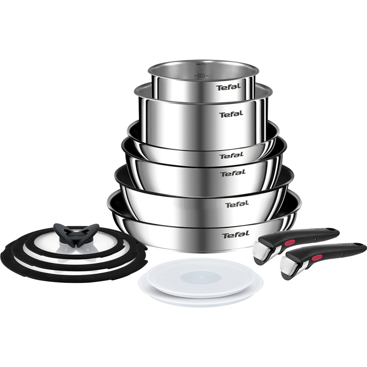 Tefal Ingenio Emotion L897SD74 13 Piece Pan Set - Stainless Steel
