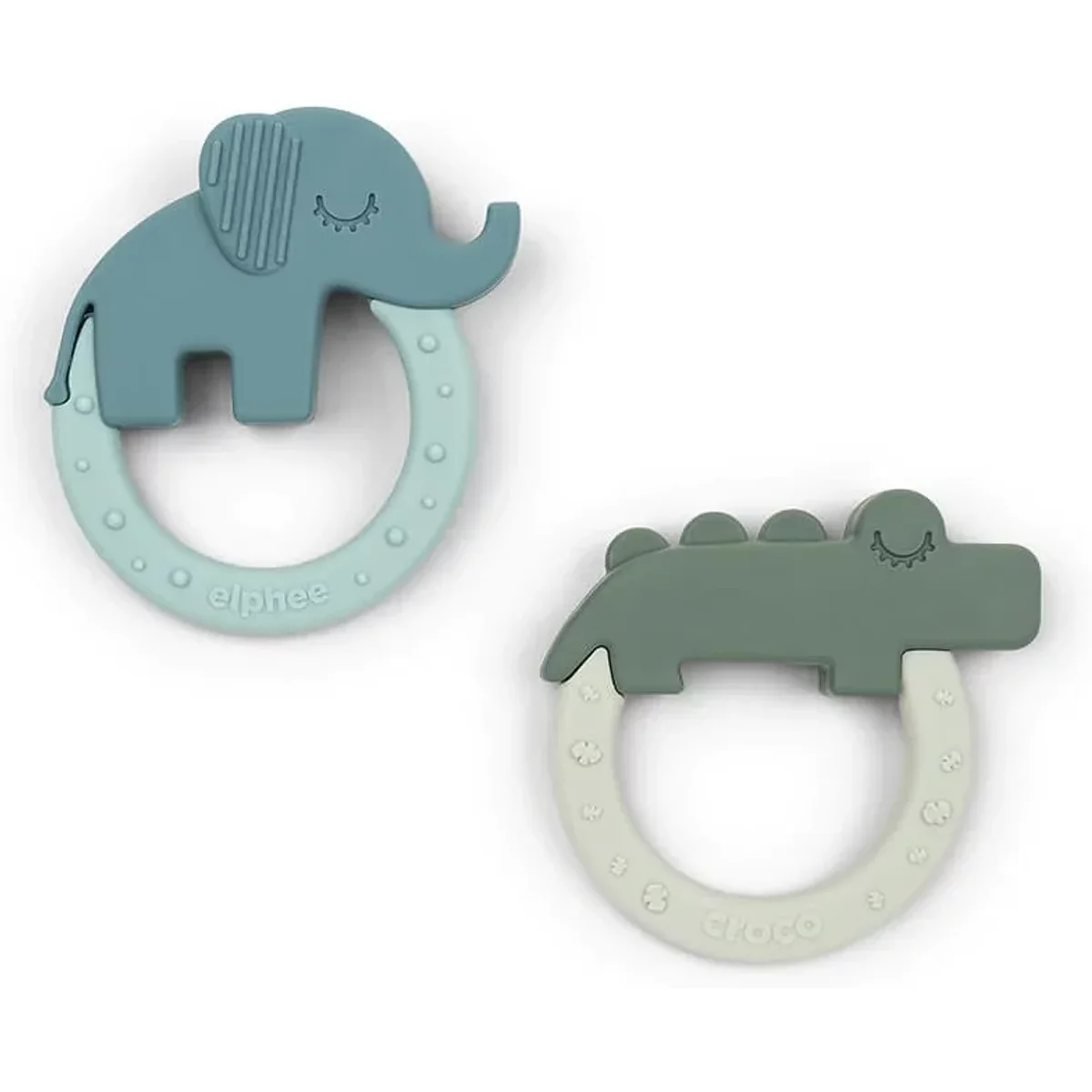 Done by Deer Teether Deer friends Green/Blue 2-pack