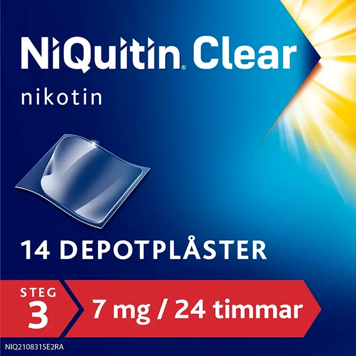 NiQuitin Clear Depotplåster 7mg/24timmar Plåster, 14st