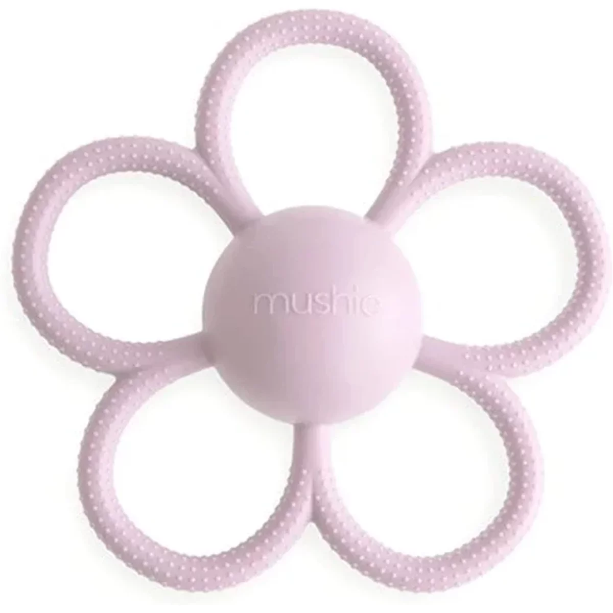 Mushie Daisy Rattle Teether Soft Lilac