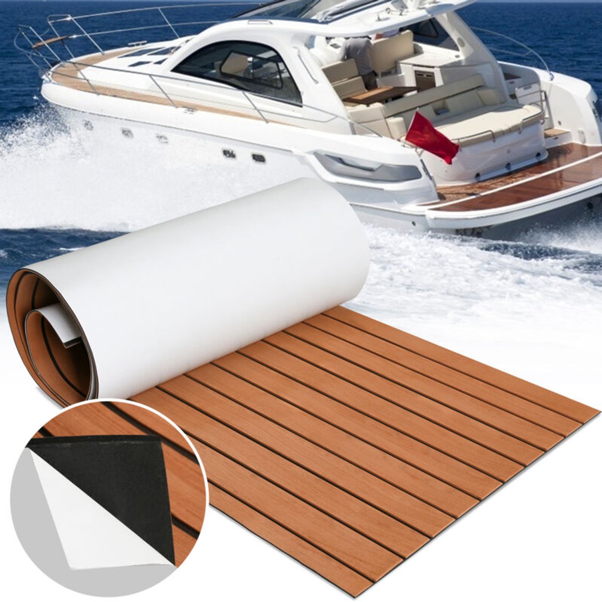 Tapis et paillasson Soldes | Achetez TIGA 1200x2400mm 5mm D'épaisseur Mousse EVA Faux Teck Feuille Bateau Yacht Tapis De Sol En Teck Synthétique en ligne au meilleur prix Tapis et paillasson Soldes | Achetez TIGA 1200x2400mm 5mm D'épaisseur Mousse EVA Faux Teck Feuille Bateau Yacht Tapis De Sol En Teck Synthétique en ligne au meilleur prix