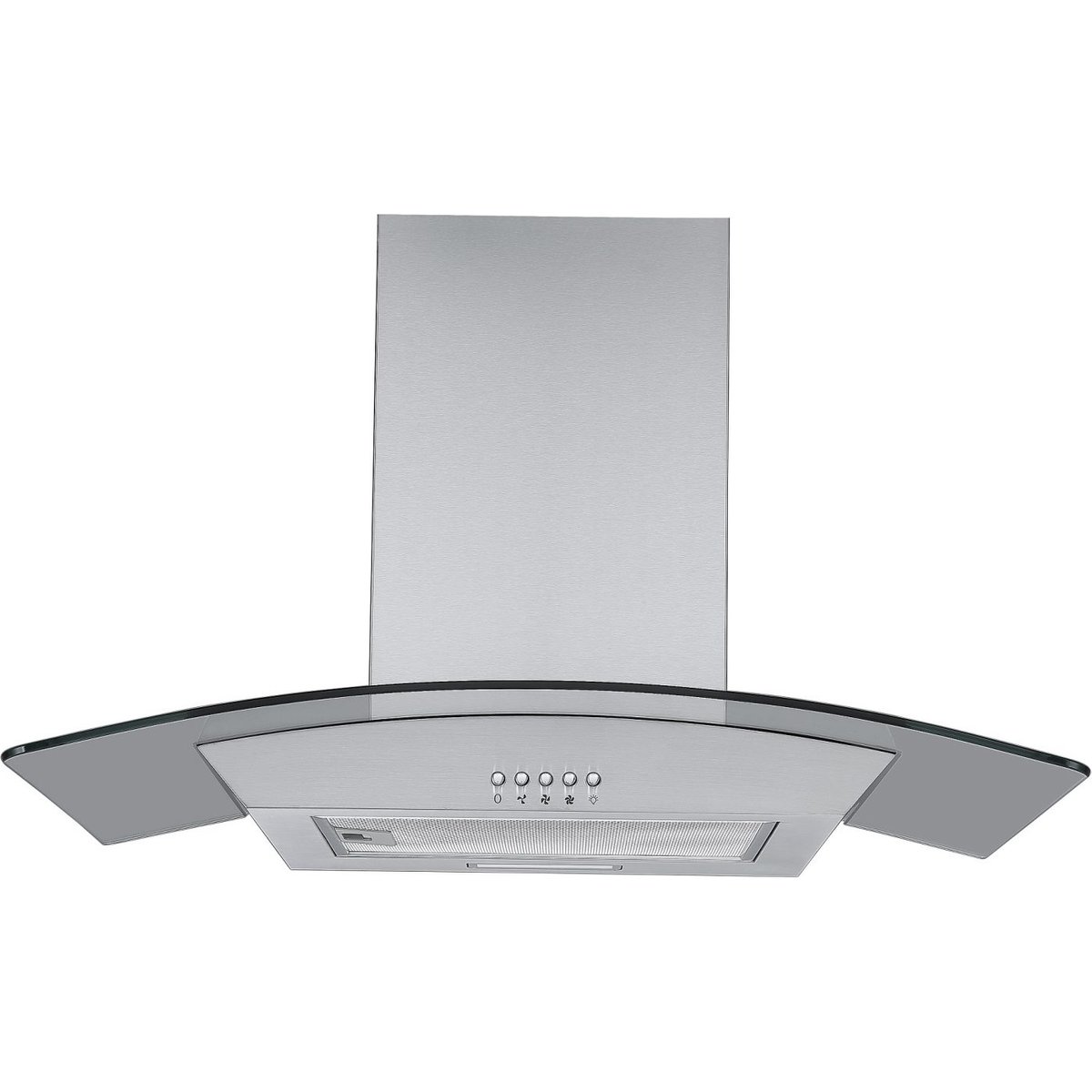 A Energy Rated 70cm Stainless Steel Curved Glass Cooker Hood