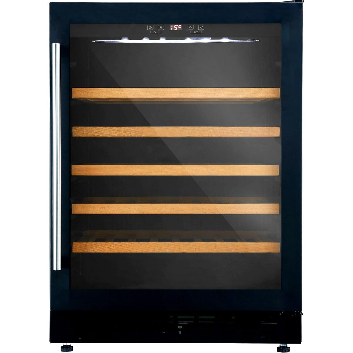 54 Bottle Capacity Black Freestanding Wine Cooler