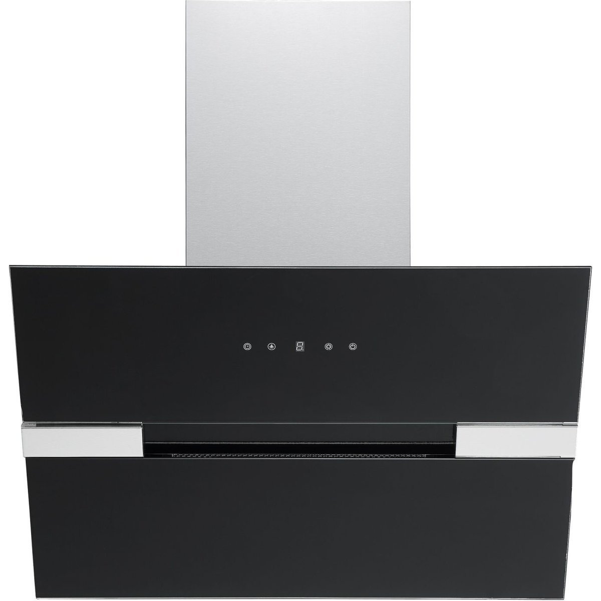 60cm Angled Cooker Hood - Slide Design with Touch Control - Black Glass