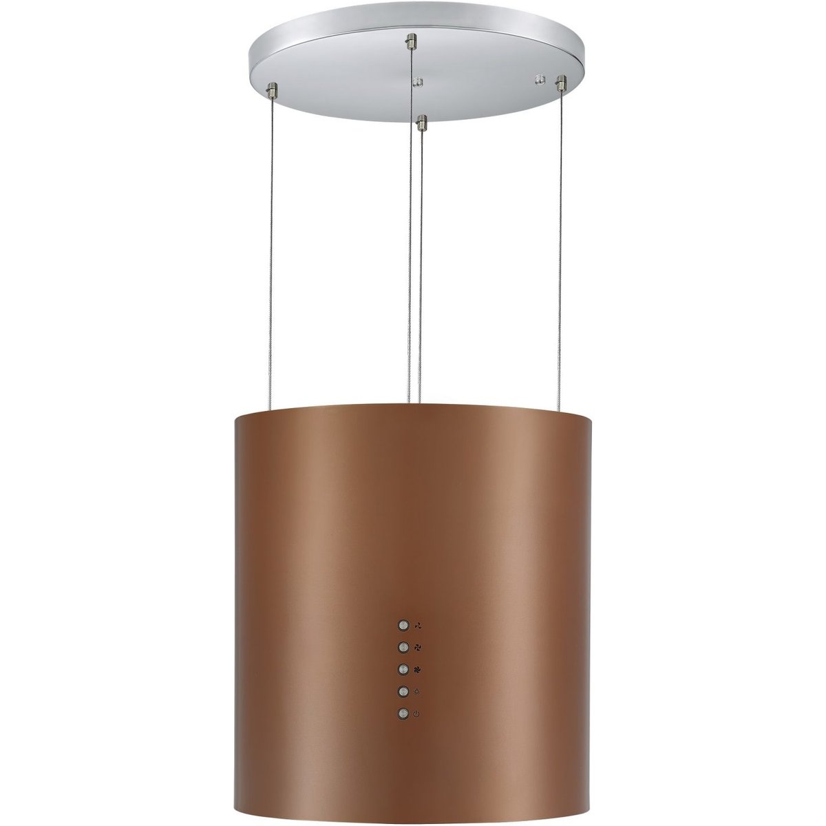 35cm Copper Hanging Cylinder Island Cooker Hood - Energy Rating A++