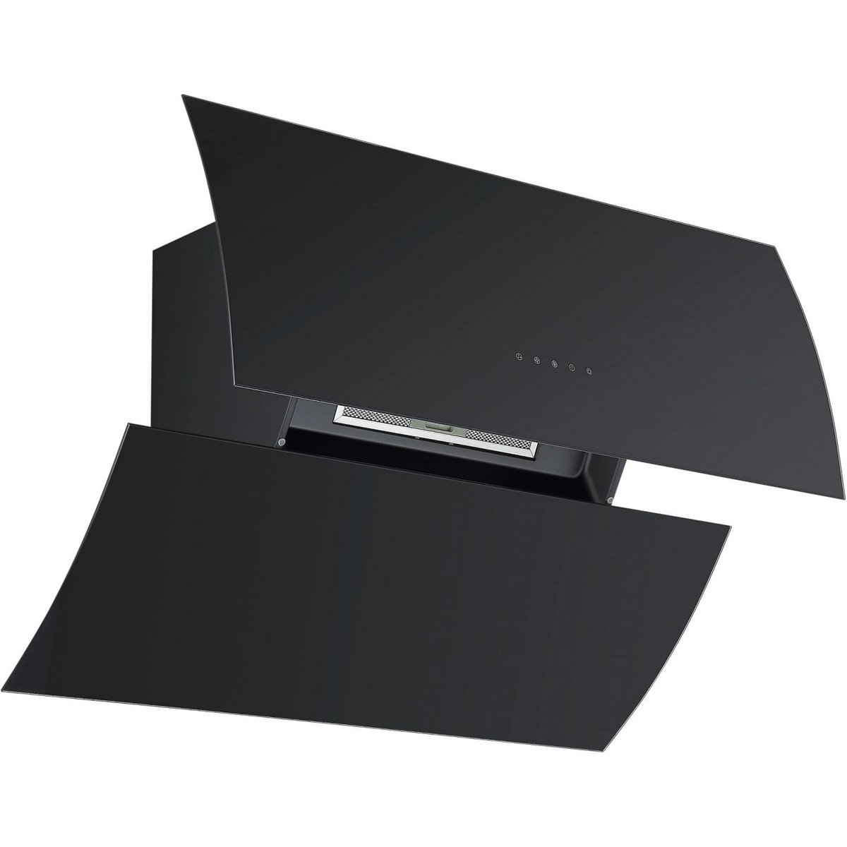 90cm Black Angled Cooker Hood with Touch Control
