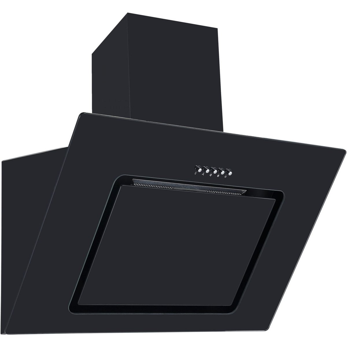 60cm Angled Cooker Hood - Glass Black