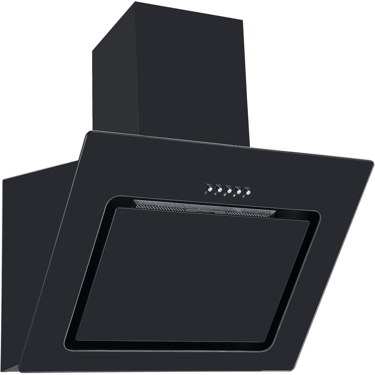 70cm Chimney Cooker Hood - Glass Black