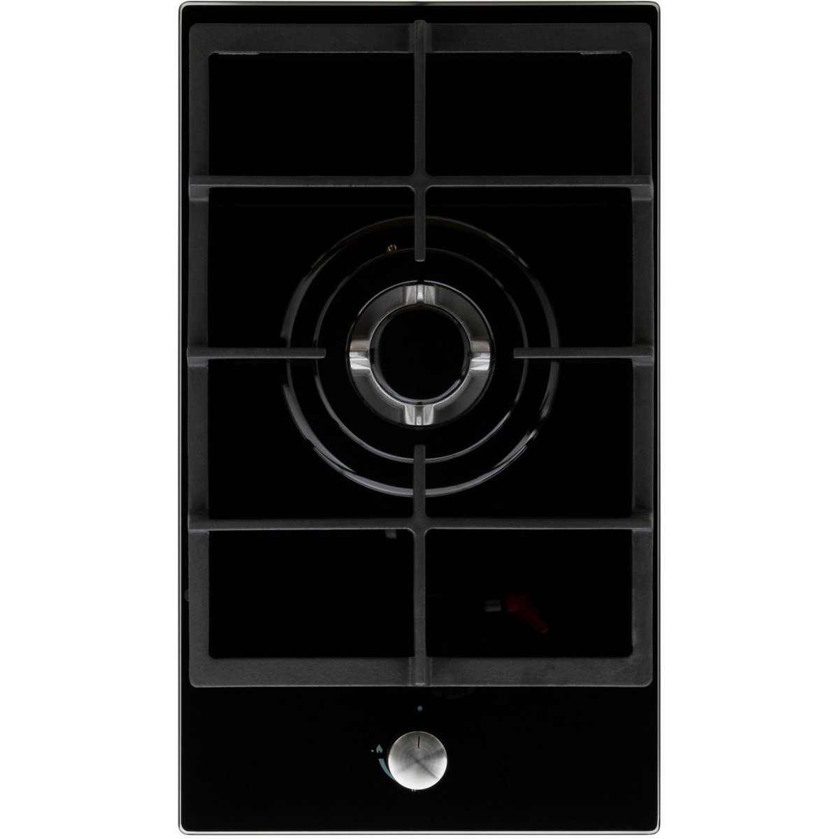 30cm Black Single Zone Gas on Glass Wok Burner Hob with LPG Conversion Kit