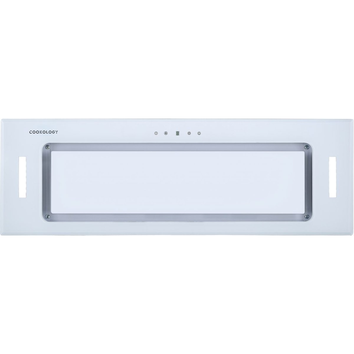 90cm White Glass Built-In Canopy Cooker Hood