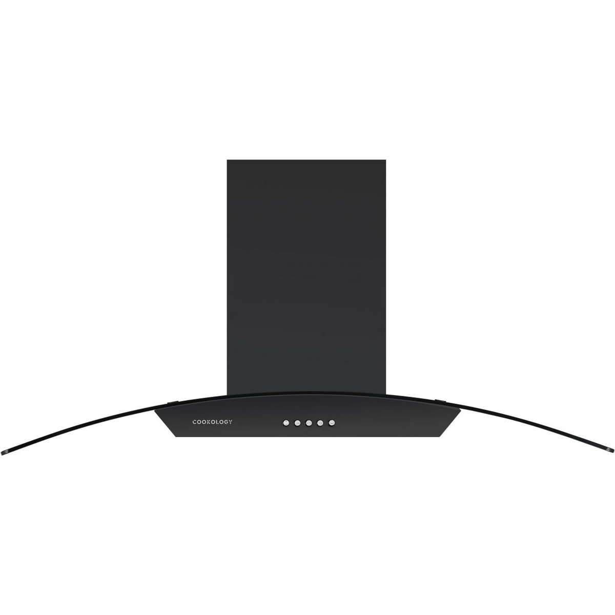 A Energy Rated 90cm Black Curved Glass Chimney Cooker Hood