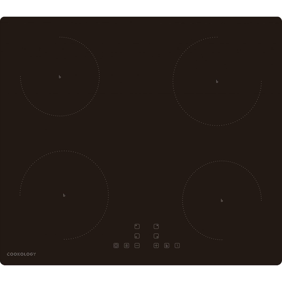 60cm 4 Zone Built-in Touch Control Induction Hob - Black