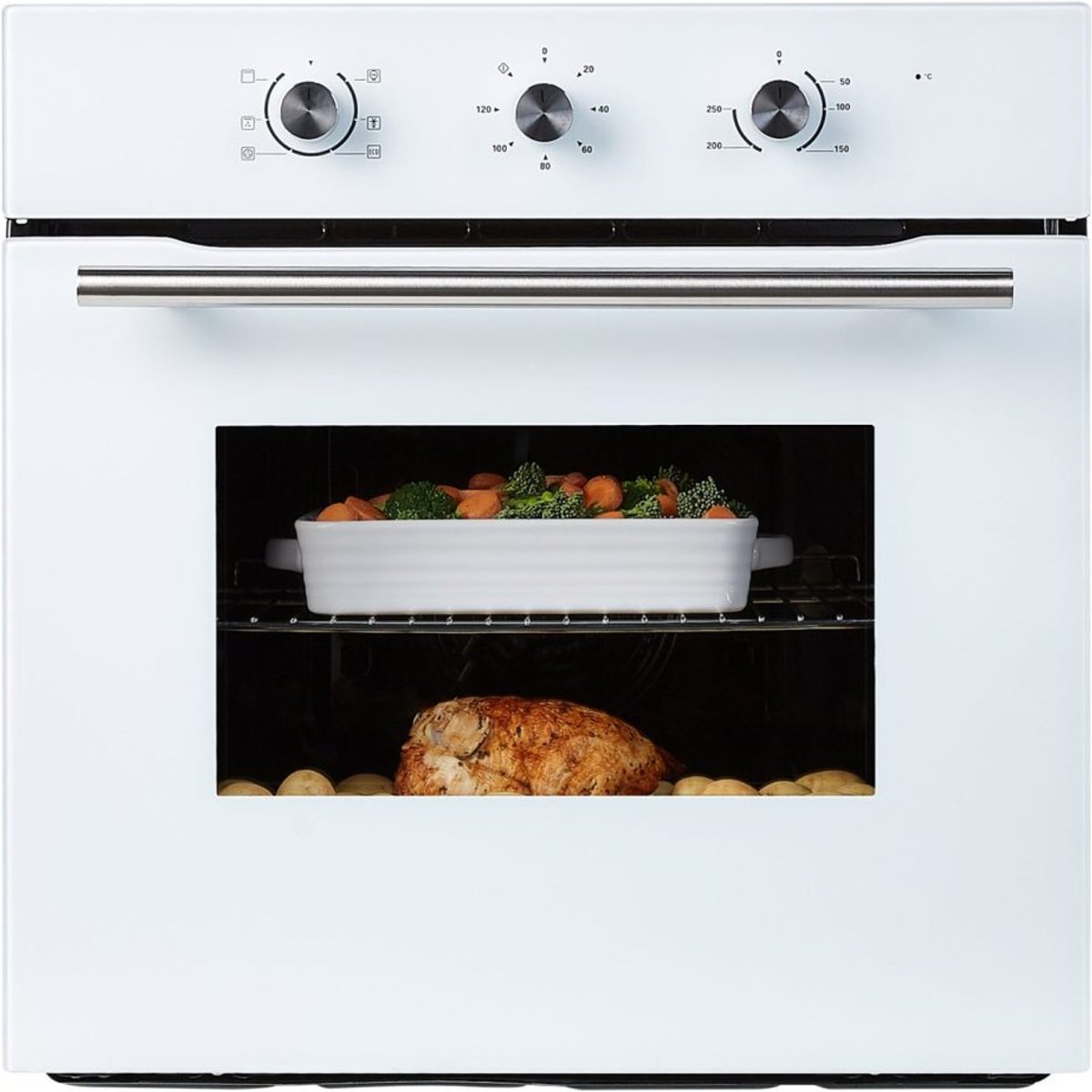 65L White Built-In Electric Fan Oven