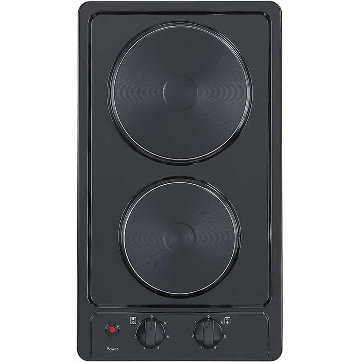 2 Zone Black Solid Plate Electric Domino Hob
