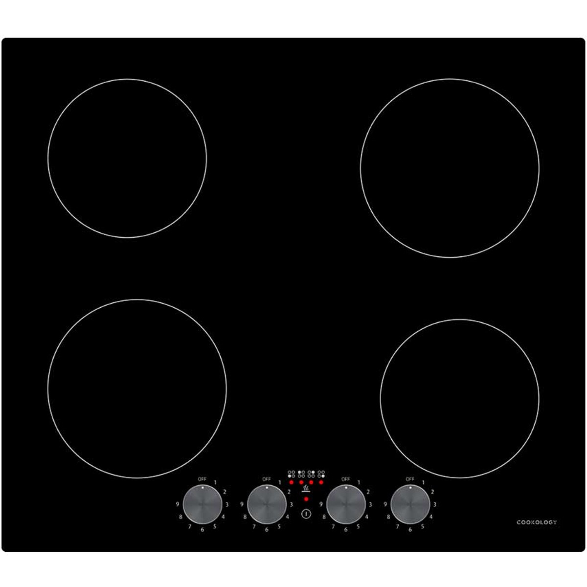60cm Induction Hob with Dial Controls - Black