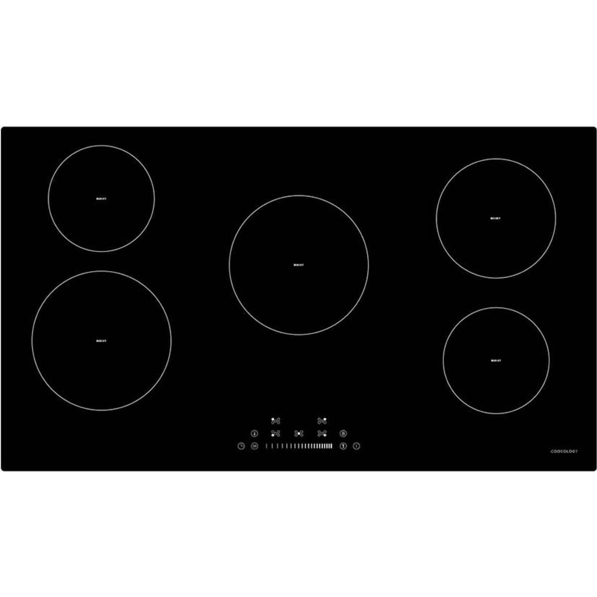 90cm Black 5 Zone Induction Hob with Touch Control