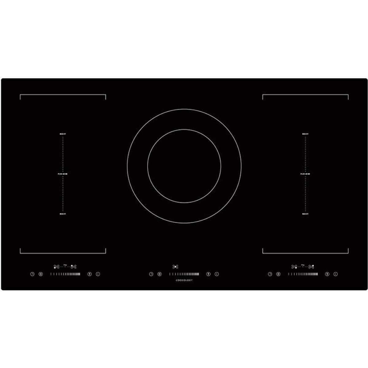 90cm Dual Ring Flexi Zone Induction Hob - Black