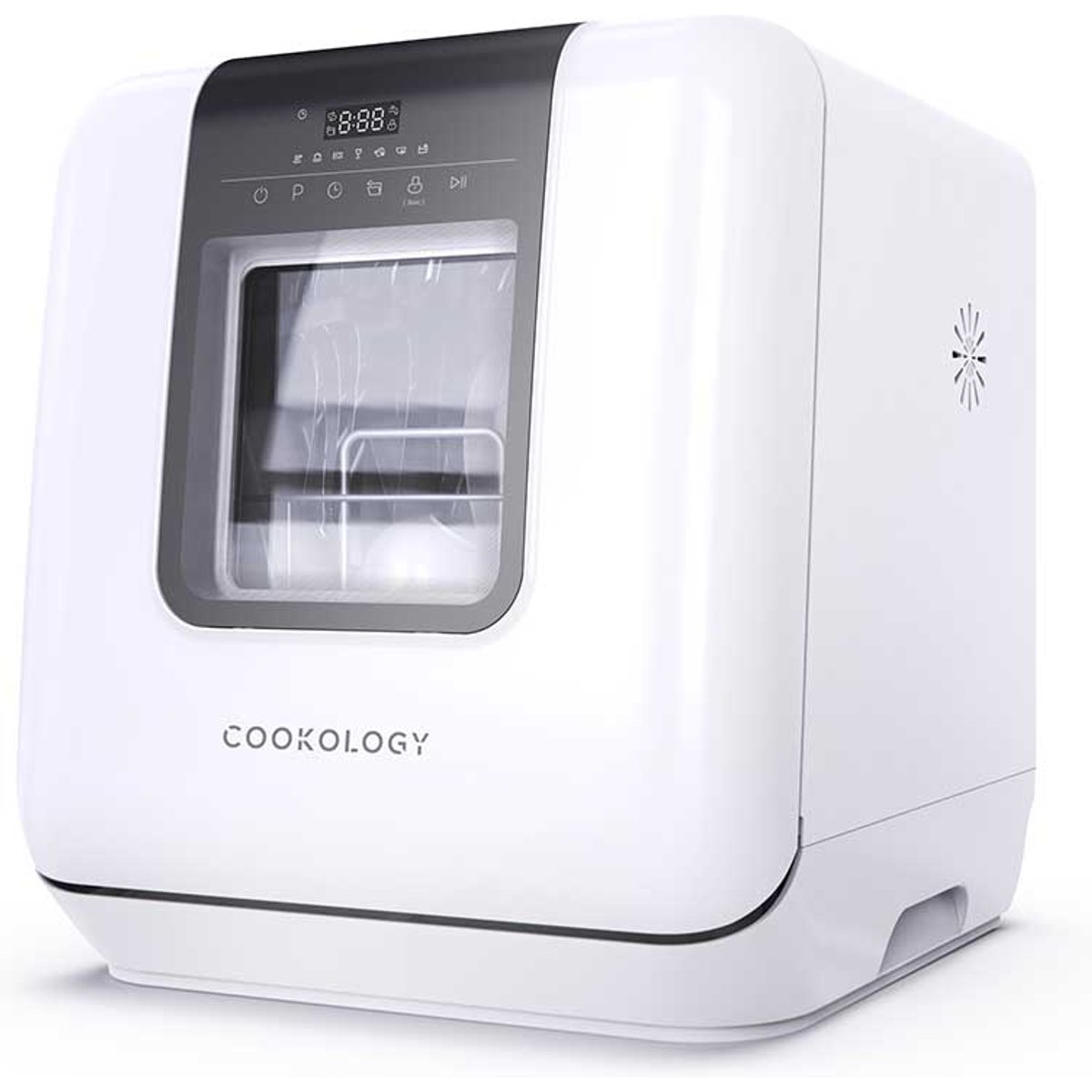 3 Place Setting White Mini Table Top Dishwasher with Window