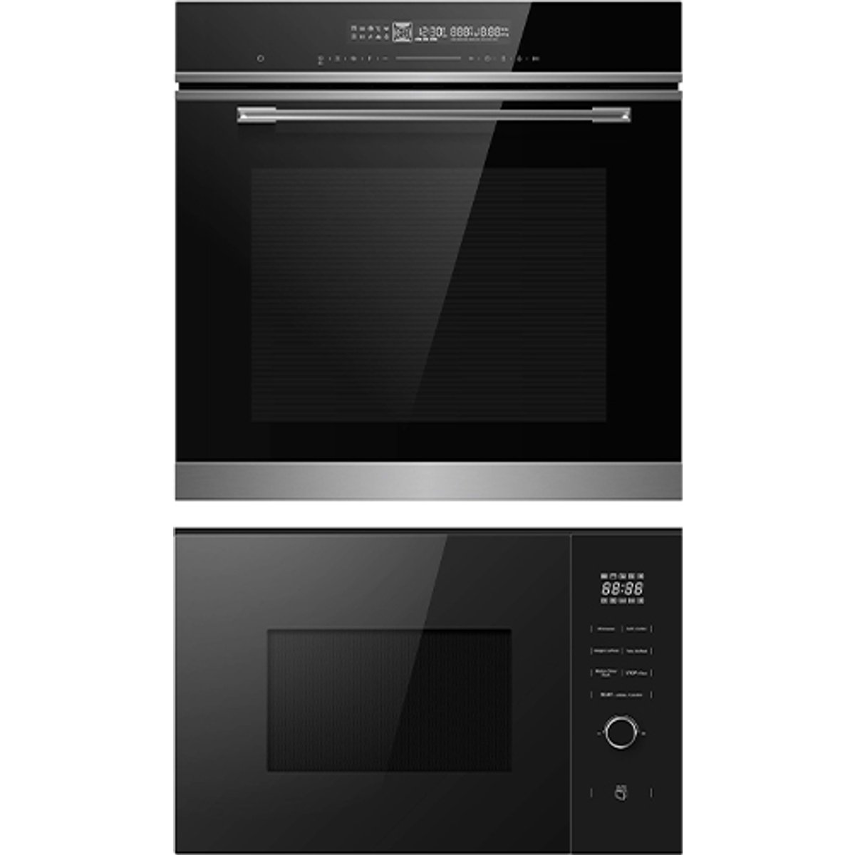 72L Black Multifunction Oven & 25L Integrated Microwave Bundle