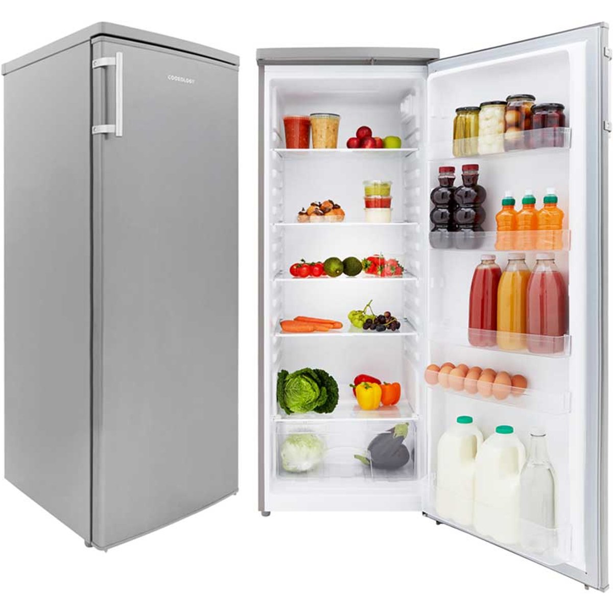 Upright Fridge & Freezer Pack - 143cm High - Side-by-Side - Inox
