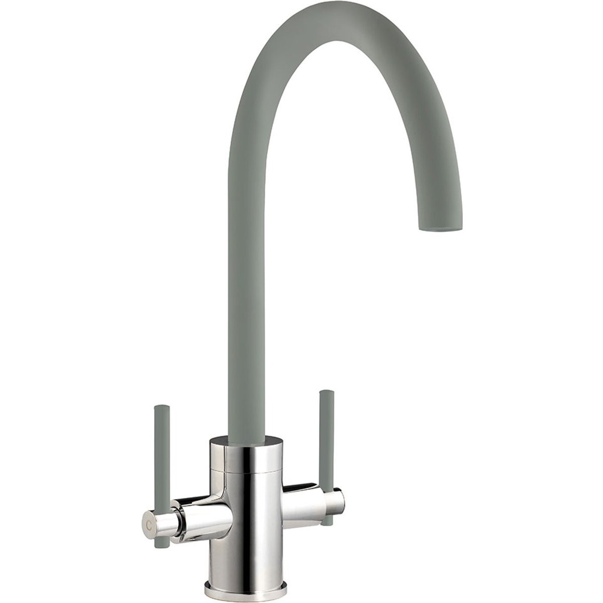 Livorno Chrome Graphite Twin Lever Kitchen Tap