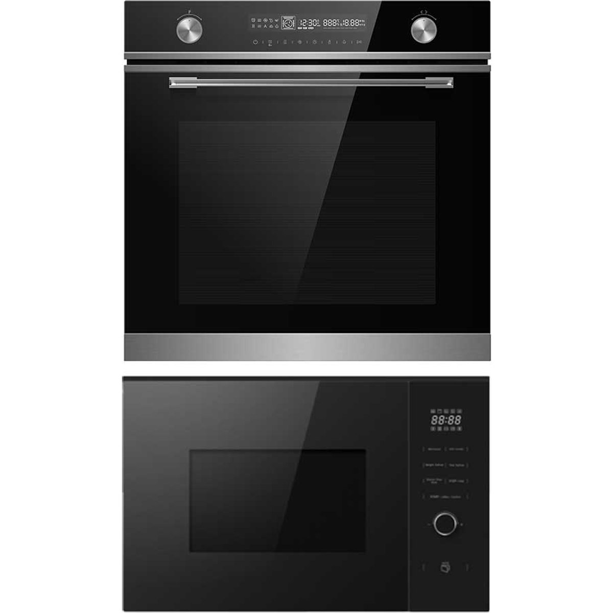 72L Built-In Electric Oven & 25L Microwave Pack - Black