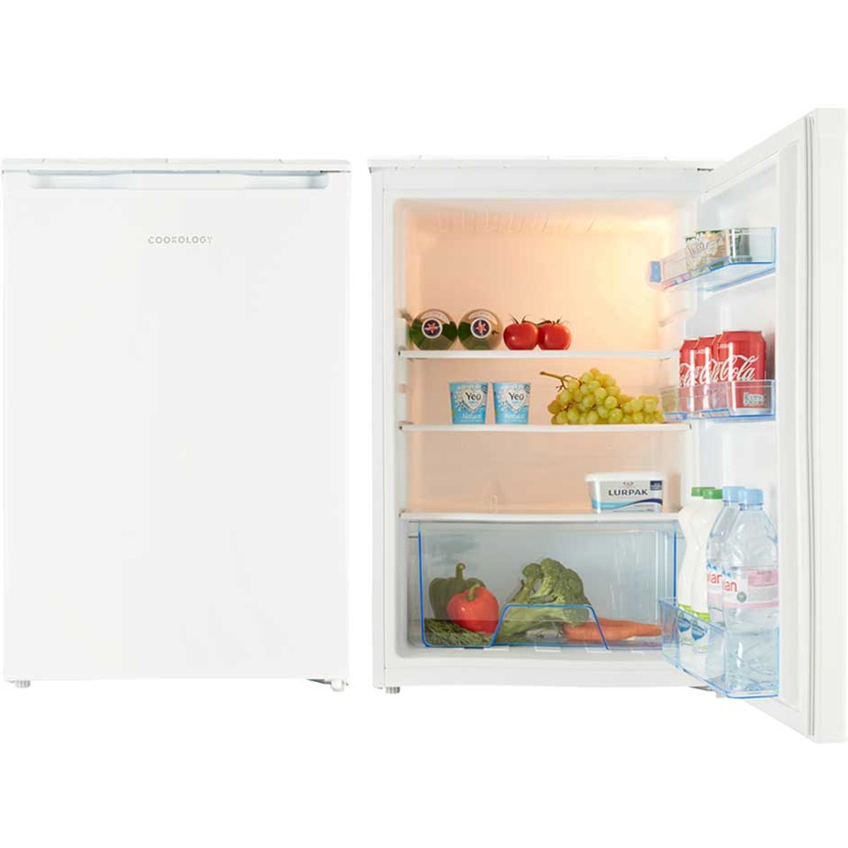 55cm Freestanding Side-by-Side Undercounter Fridge Freezer Pack - White