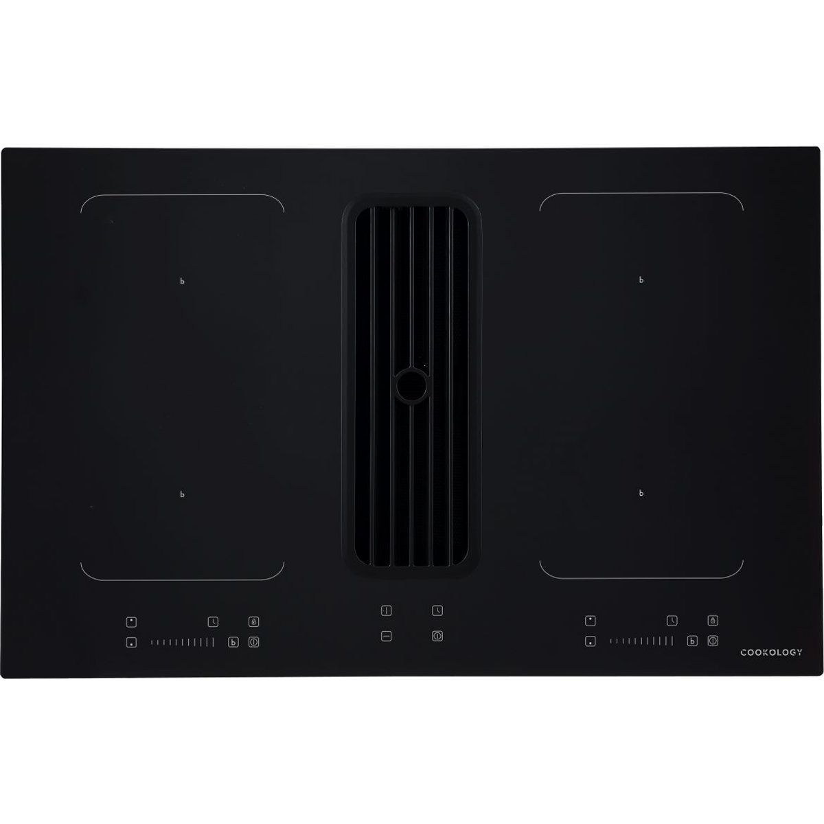 A+ Energy Rated - 80cm Induction Downdraft Cooktop with Bridging Zone – Black