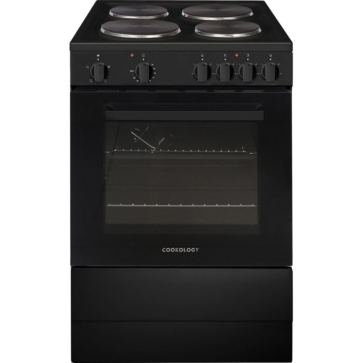 62L Black Freestanding Single Cooker with Hot Plate