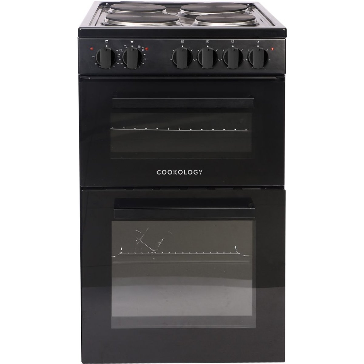50cm Black Freestanding Double Electric Cooker