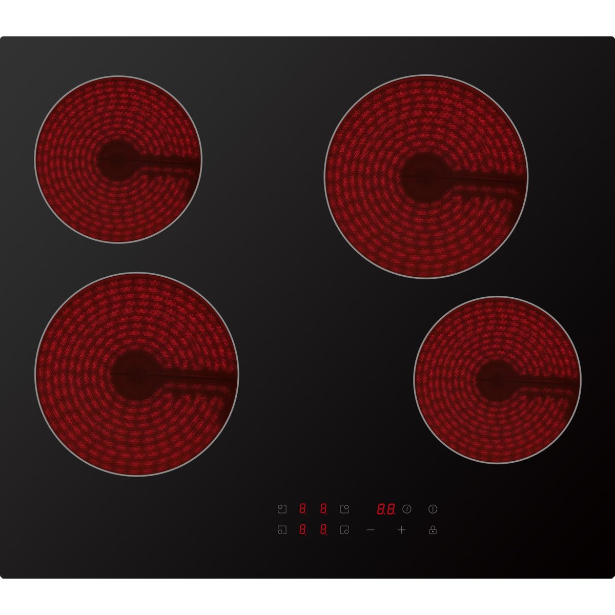 60cm 4 Zone Ceramic Hob - 6000W Touch Control