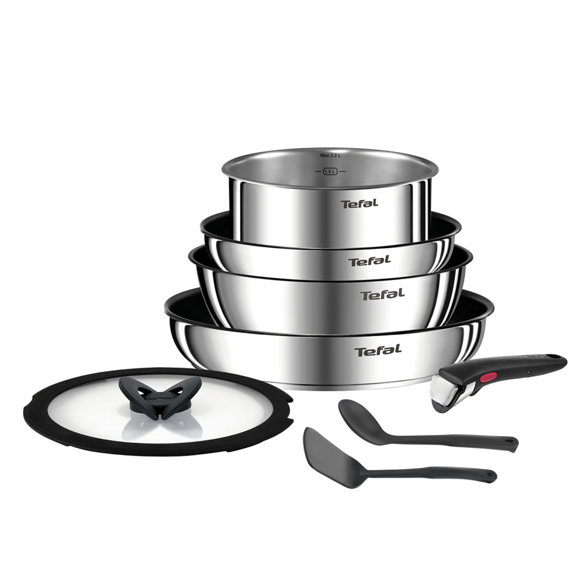 Tefal Ingenio Emotion L8979804 8 Piece Pan Set - Stainless Steel
