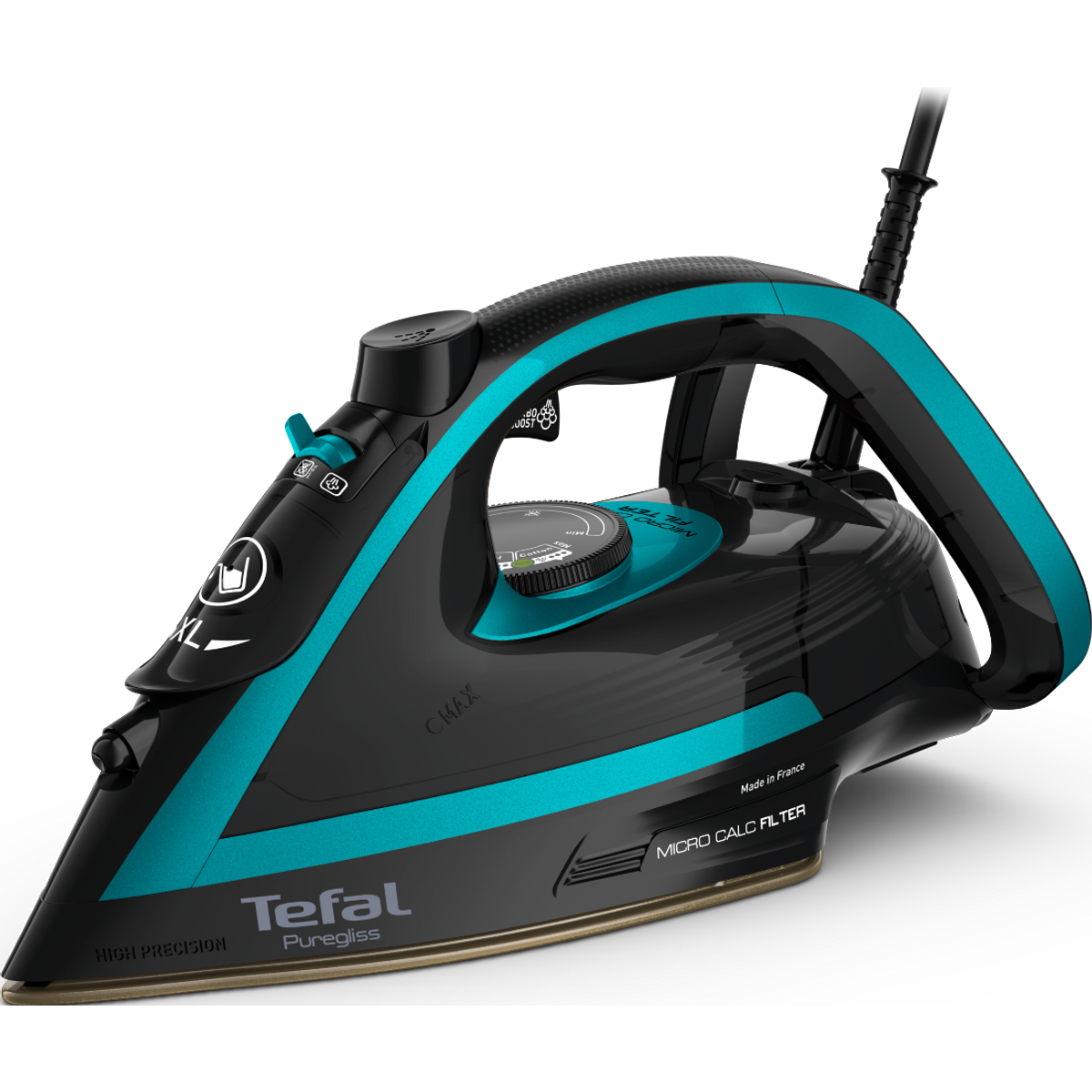 Tefal Puregliss FV8066G0 Steam Iron - Black & Blue