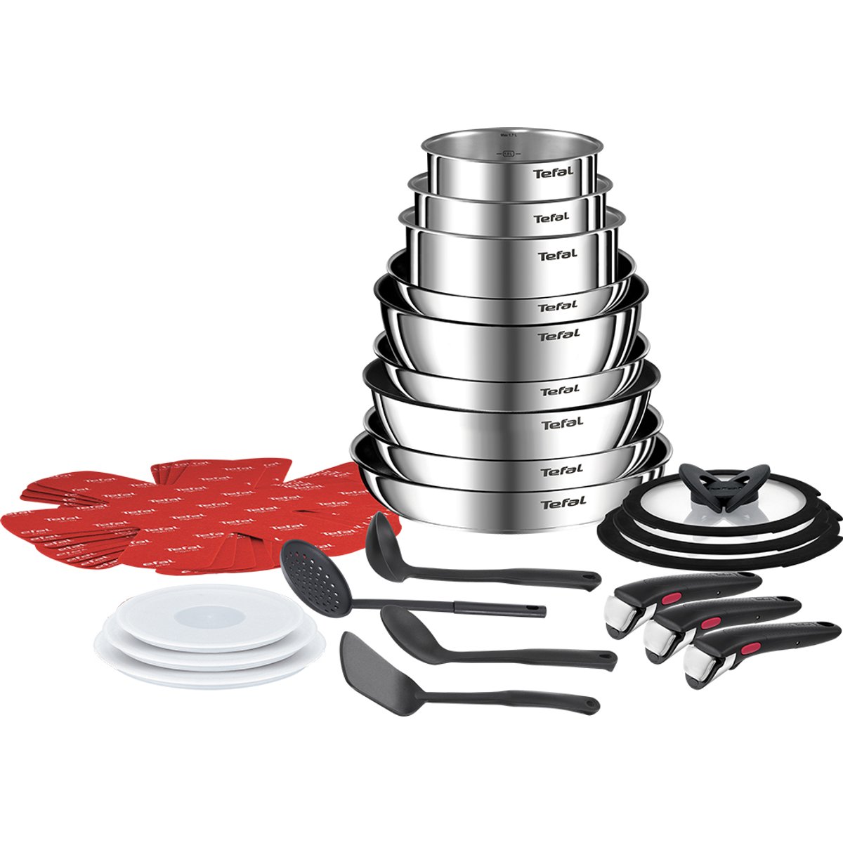 Tefal Ingenio Emotion L897SMG1 30-Piece Pan Set - Stainless Steel