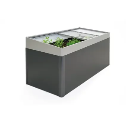 Biohort Serre Voor Moestuinbox 2x1 Kwartsgrijs Metallic 200x101x23cm