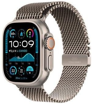 Imagem principal Apple Watch Ultra 2 GPS + Cellular, Caixa Natural de Titânio de 49 mm, Pulseira Natural Estilo Milanês de Titânio, Tamanho M - MX5R3BE/A Apple