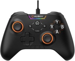 Imagem principal Controle Husky Hunter, Com Fio, Compativel com PC/Android/iOS, 24 Botões Programáveis, RGB, Preto - HJK001PT Husky